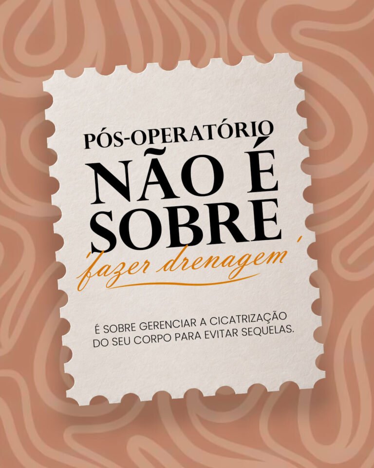 Post para Dayane Mafra: Post sobre pós-operatório: a cicatrização vai além da drenagem.