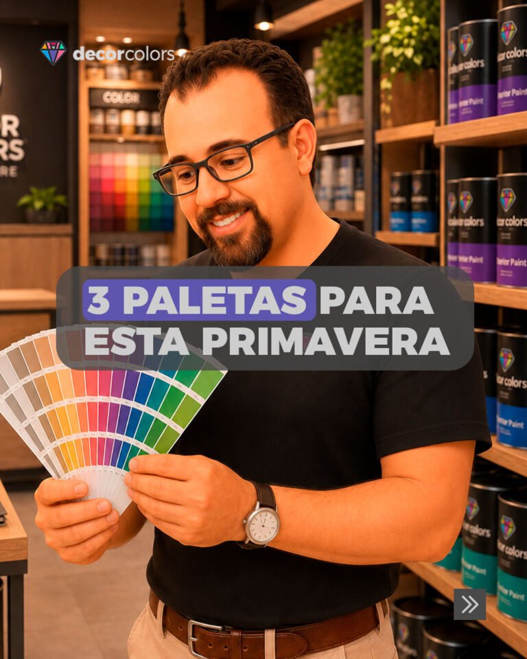 Carrossel para Decor Colors: Carrossel educativo: três paletas para a primavera e o teste da luz antes de escolher a cor.