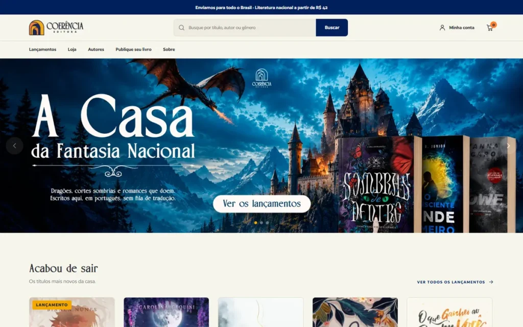 Página inicial do site da Editora Coerência