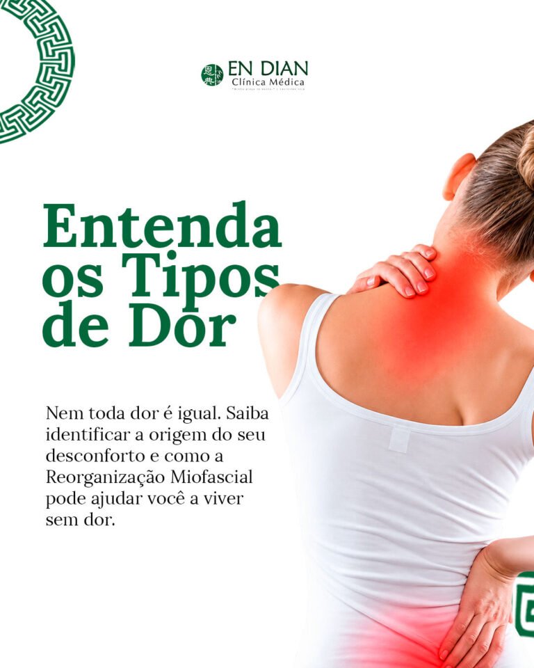 Post para En Dian Clínica Médica: Post educativo sobre os tipos de dor, na identidade visual da clínica.